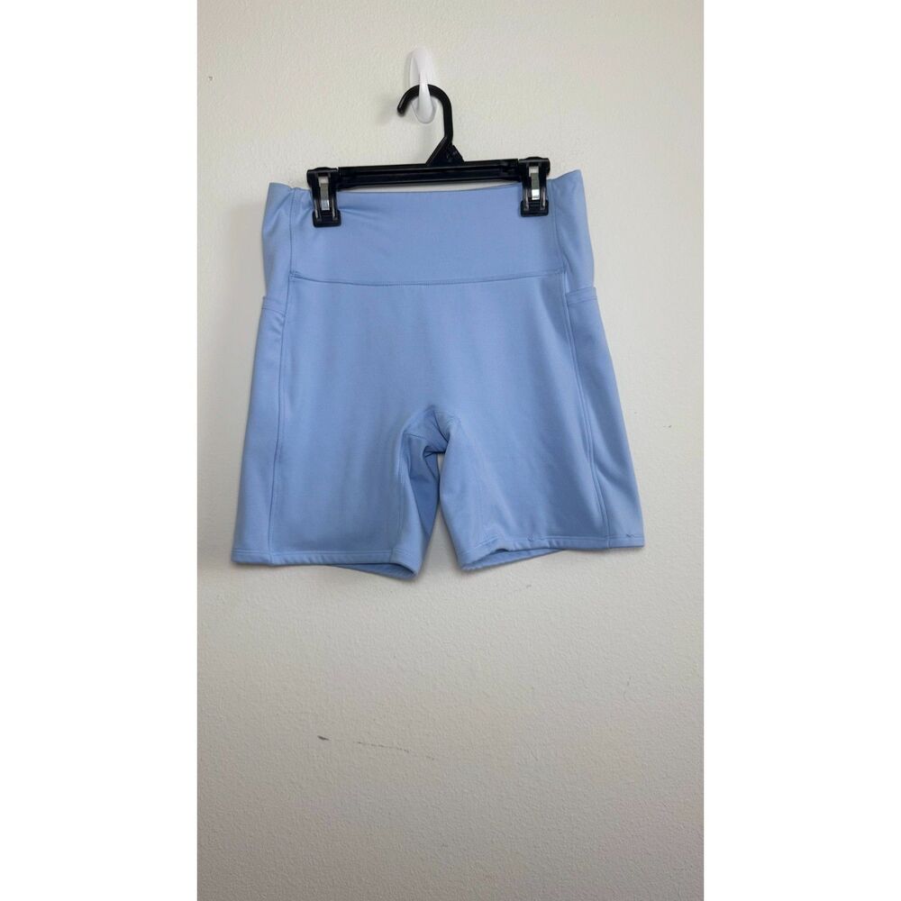 Cotton On Body Women’s M Blue High Waist Biker Shorts Side Pockets Activewear